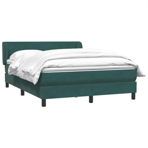 Kontinentalseng med madras 140x210 cm fløjl mørkegrøn