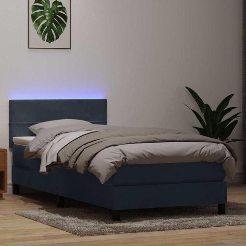 Kontinentalseng med madras mørkegrå 80x210 cm fløjl