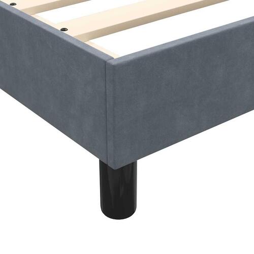 Kontinentalseng med madras mørkegrå 80x210 cm fløjl