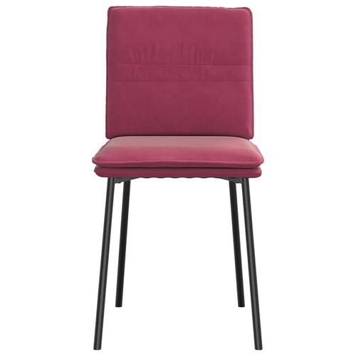 Spisebordsstole 6 stk. velour vinrød