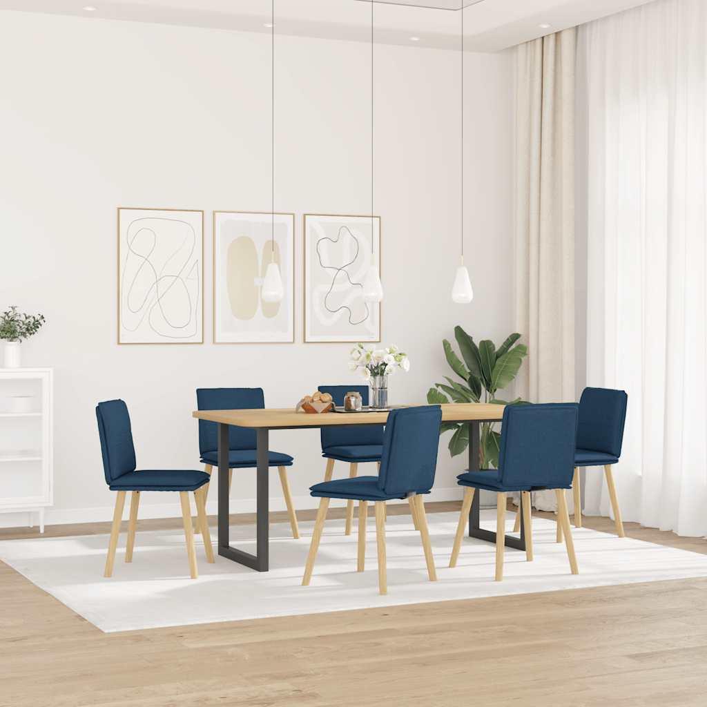 Spisebordsstole 6 stk. stof blå