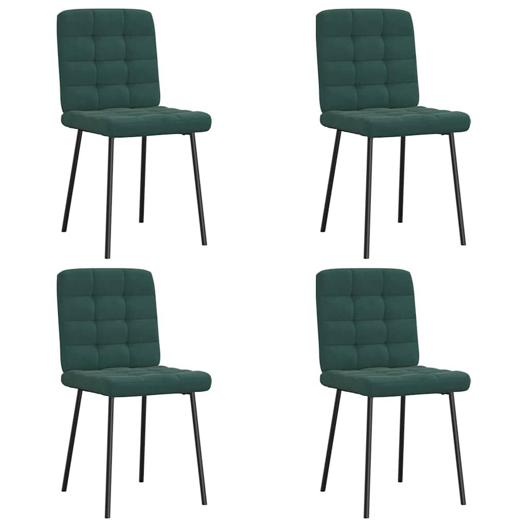 Spisebordsstole 4 stk. velour mørkegrøn