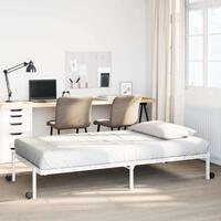 Sengeramme uden madras foldbare 90x190 cm stål hvid