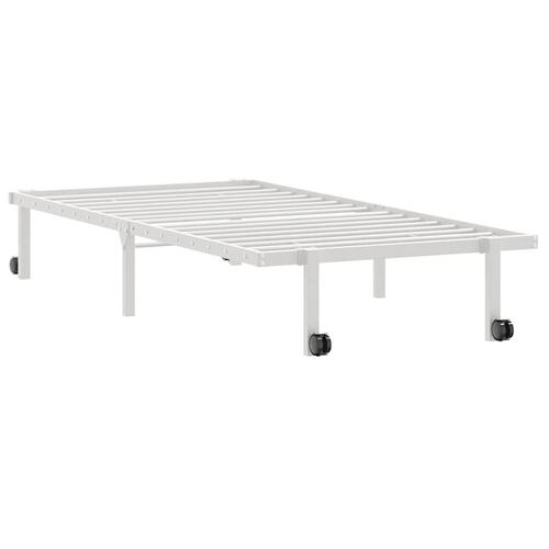 Sengeramme uden madras foldbare 90x190 cm stål hvid