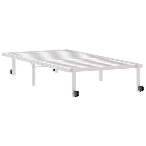 Sengeramme uden madras foldbare 90x190 cm stål hvid