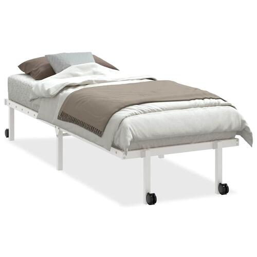 Sengeramme uden madras foldbare 75x190 cm stål hvid