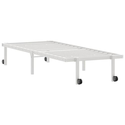 Sengeramme uden madras foldbare 75x190 cm stål hvid