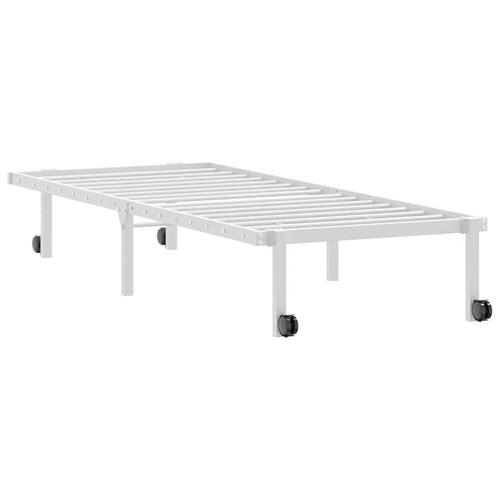 Sengeramme uden madras foldbare 75x190 cm stål hvid