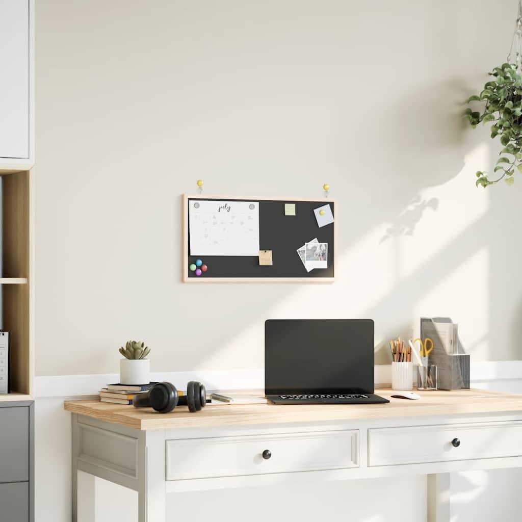 vidaXL tavle med ramme af massivt fyrretræ sort 60x30 cm