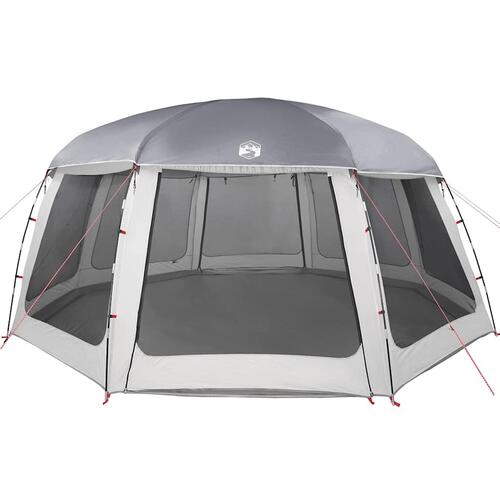 Pooltelt med aftagelig flue og netvægge 690x690 cm grå