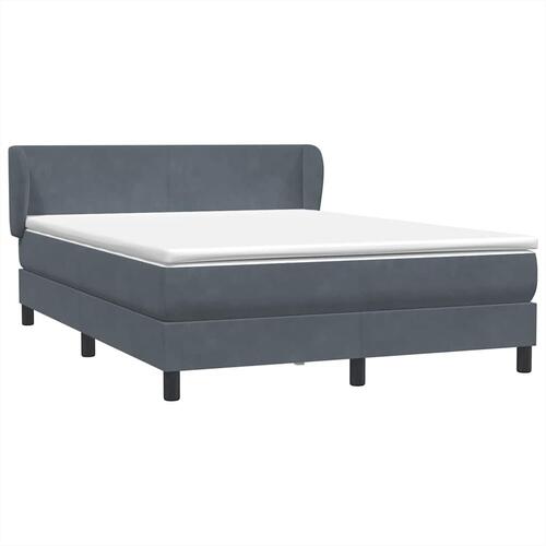 Kontinentalseng med madras 140x210 cm fløjl mørkegrå
