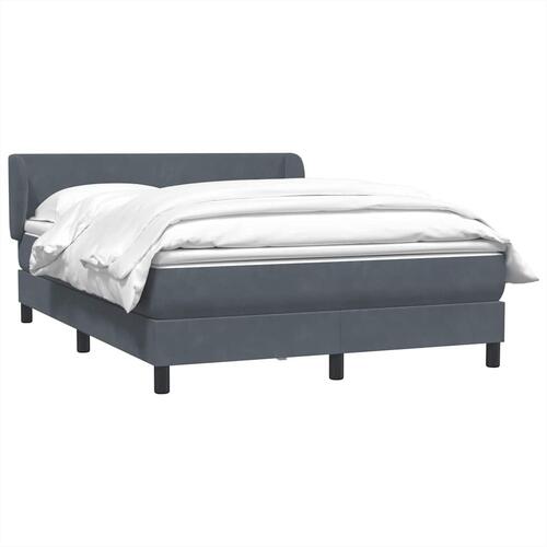 Kontinentalseng med madras 140x210 cm fløjl mørkegrå