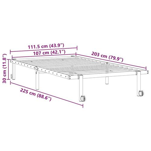 Sengeramme uden madras foldbare 107x203 cm stål sort