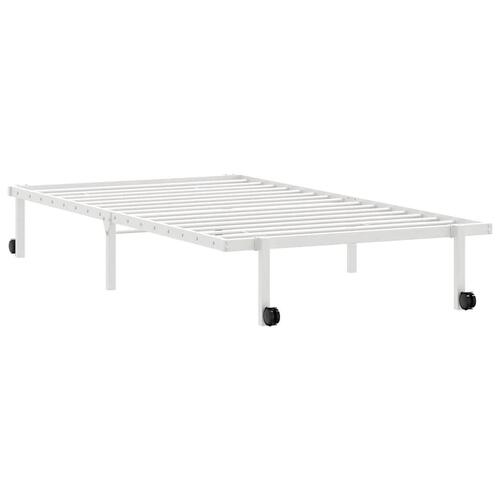 Sengeramme uden madras foldbare 100x190 cm stål hvid