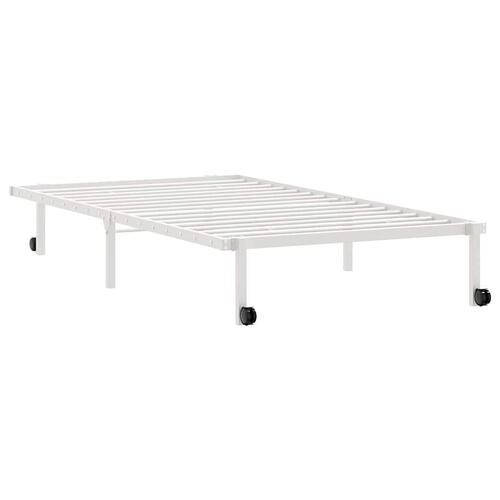 Sengeramme uden madras foldbare 100x190 cm stål hvid