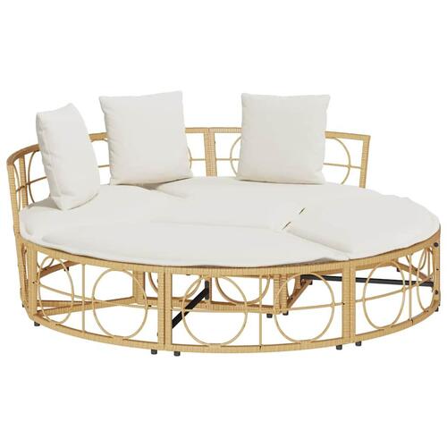 Udendørs loungeseng uden tag polyrattan
