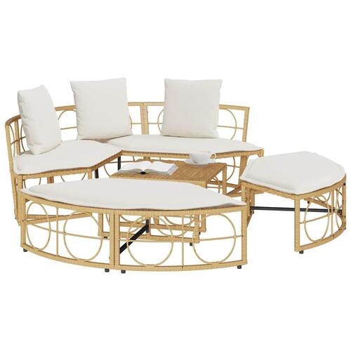 Udendørs loungeseng uden tag polyrattan
