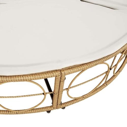 Udendørs loungeseng uden tag polyrattan