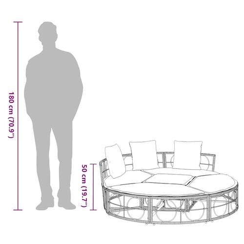Udendørs loungeseng uden tag polyrattan