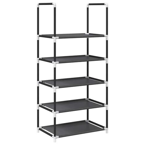 Skostativ 5-etagers 44x28x94 cm ikke-vævet stof sort
