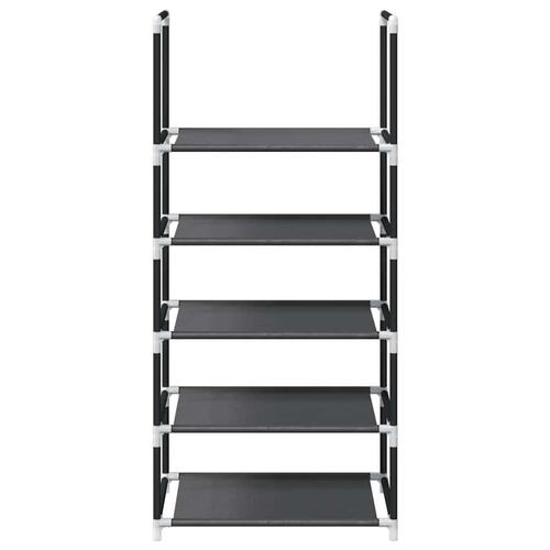 Skostativ 5-etagers 44x28x94 cm ikke-vævet stof sort