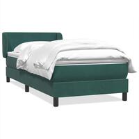 Kontinentalseng med madras 100x210 cm fløjl mørkegrøn