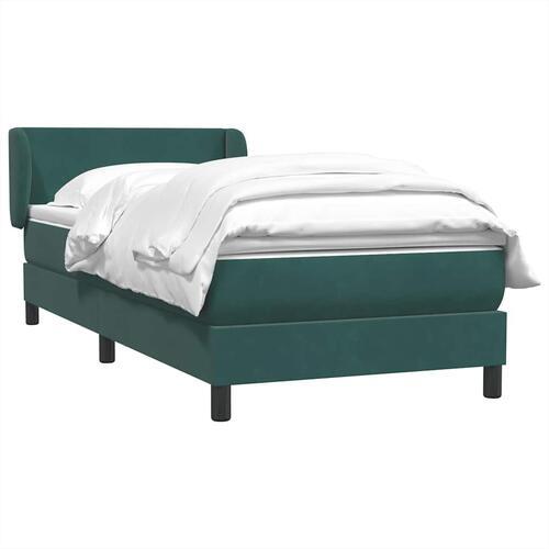 Kontinentalseng med madras 100x210 cm fløjl mørkegrøn