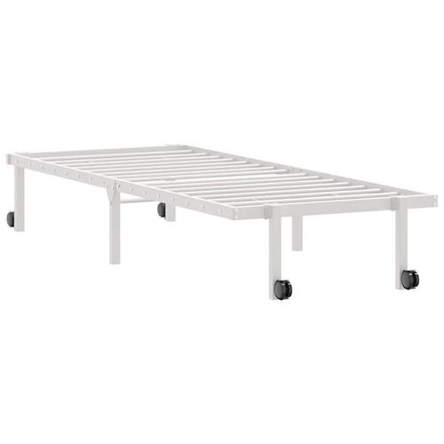 Sengeramme uden madras foldbare 80x200 cm stål hvid