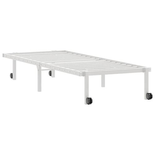 Sengeramme uden madras foldbare 80x200 cm stål hvid