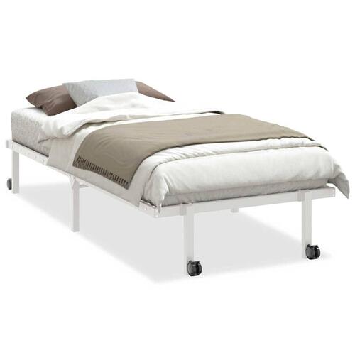 Sengeramme uden madras foldbare 90x200 cm stål hvid