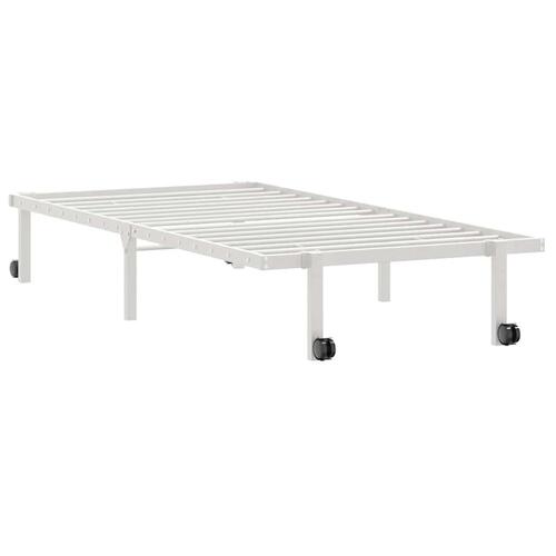 Sengeramme uden madras foldbare 90x200 cm stål hvid