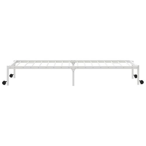 Sengeramme uden madras foldbare 90x200 cm stål hvid