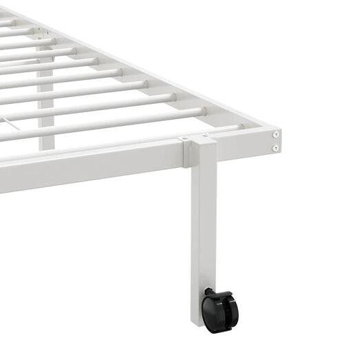 Sengeramme uden madras foldbare 90x200 cm stål hvid