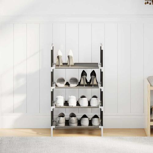 Skostativ 4-etagers 44x28x77 cm ikke-vævet stof sort