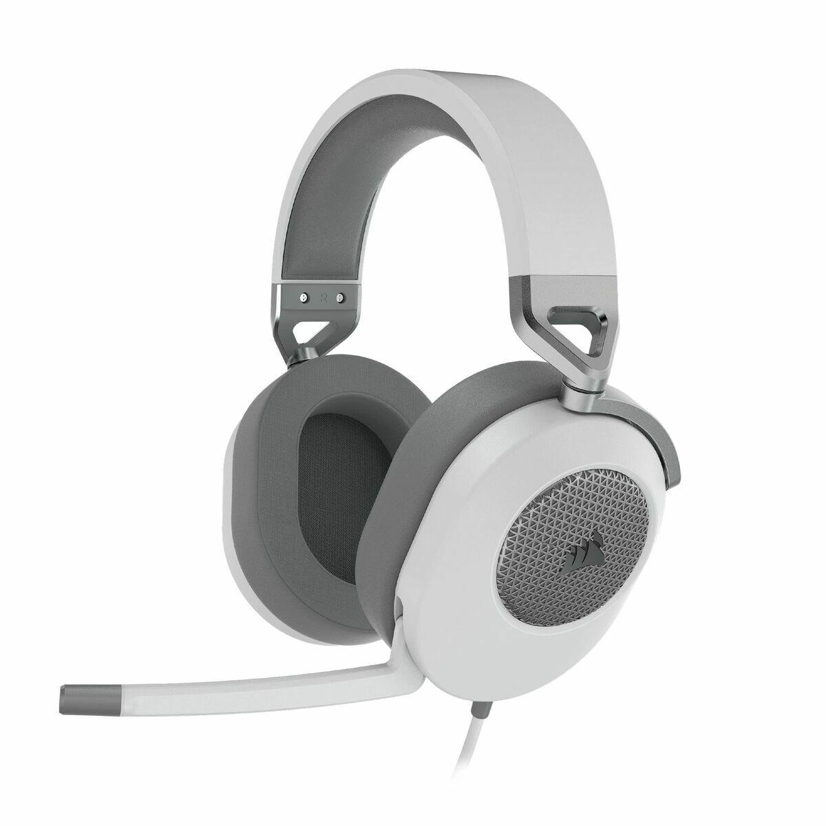 Corsair HS65 Surround gaming headset med mikrofon - hvid billede