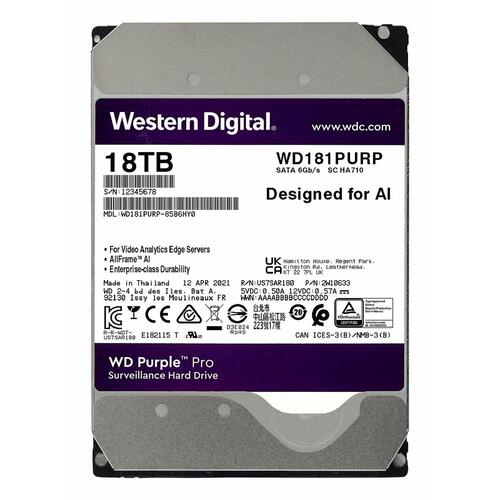 Harddisk Western Digital Purple Pro 3,5" 18 TB