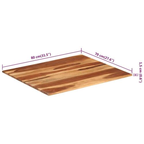 Bordplade 15-16 mm 70x80 cm massivt akacietræ