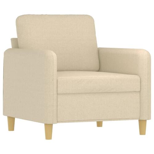 3 personers sofa med hynder stof cremefarvet