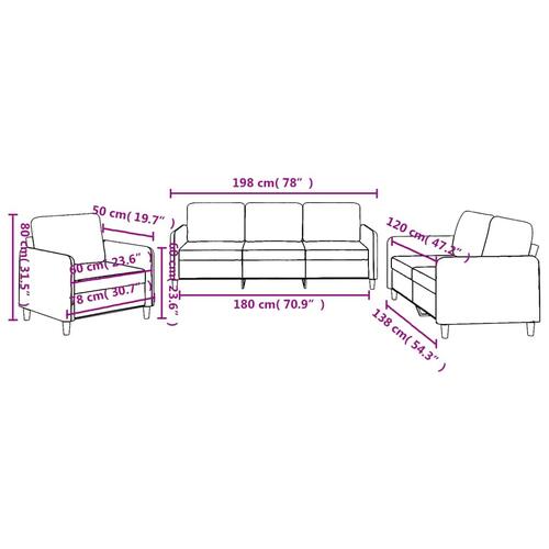 3 personers sofa med hynder stof cremefarvet