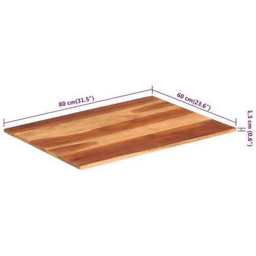 Bordplade 15-16 mm 60x80 cm massivt akacietræ