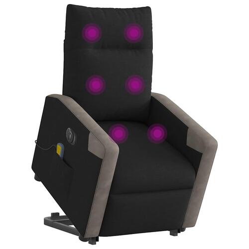 Elektrisk massagestol med løftefunktion stof sort