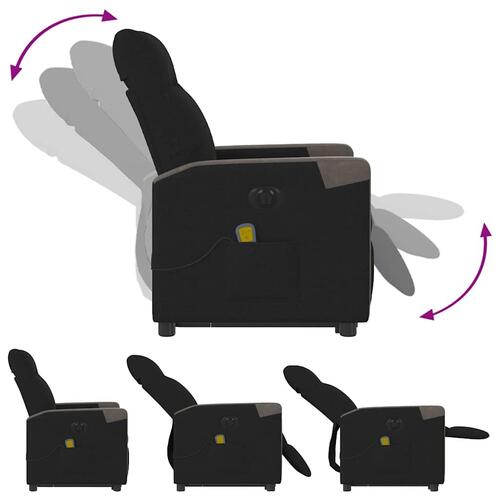Elektrisk massagestol med løftefunktion stof sort