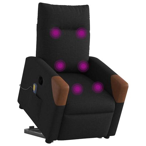 Elektrisk massagestol med løftefunktion stof sort