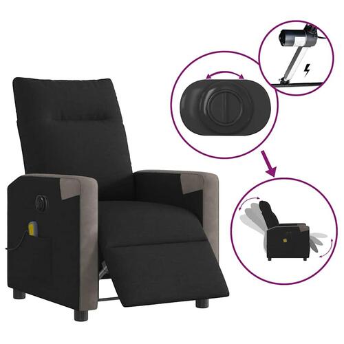 Eldrevet massagestol stof sort