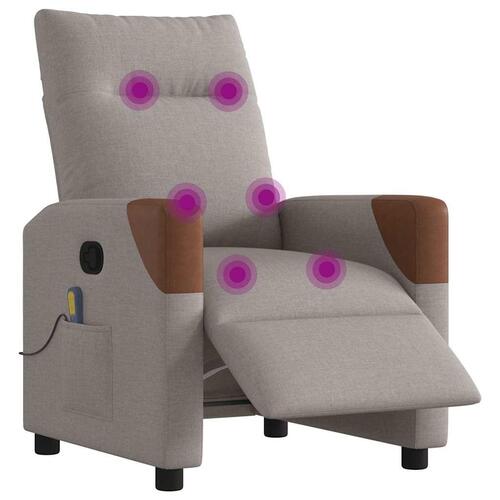 Eldrevet massagestol stof gråbrun