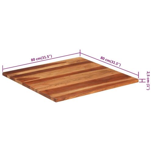 Bordplade 25-27 mm 80x80 cm massivt akacietræ