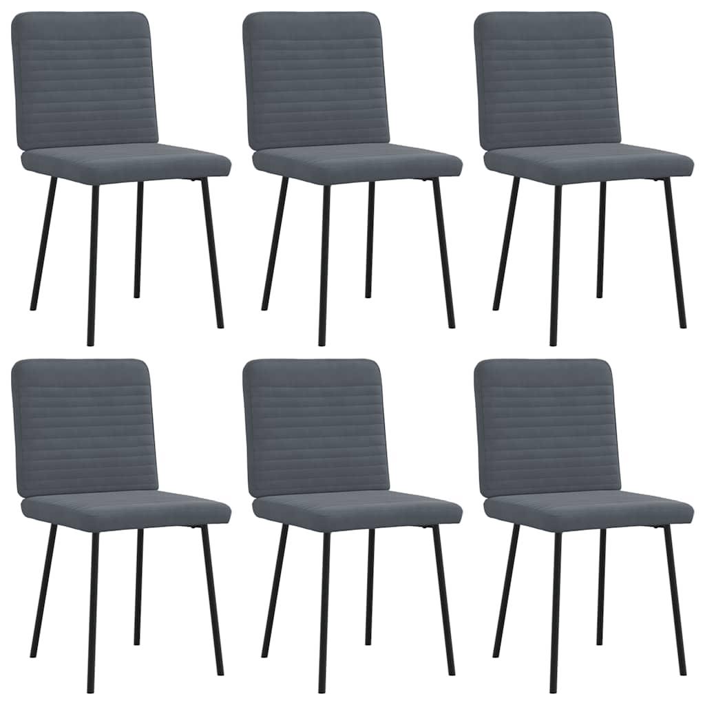 Spisebordsstole 6 stk. velour mørkegrå