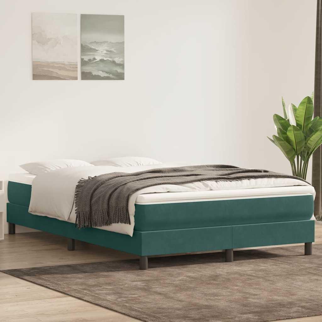 Kontinentalseng uden madras 140x220 cm fløjl mørkegrøn
