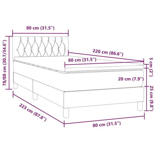 Kontinentalseng med madras lyserød 80x220 cm fløjl