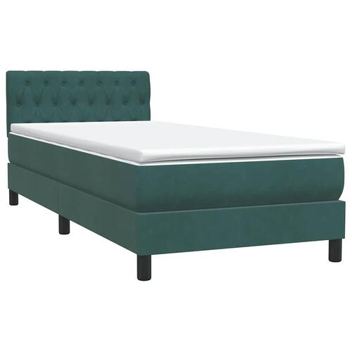 Kontinentalseng med madras mørkegrøn 90x210 cm fløjl